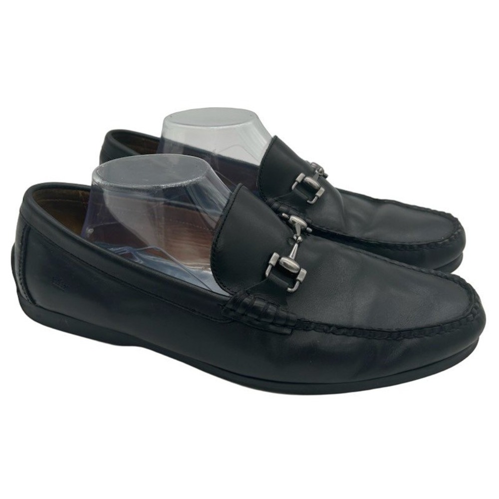 Peter Millar Horse Bit Loafers Men's Size 10 M Black Leather Driver Shoes MC0F11